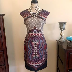 BEAUTIFUL unique paisley design sheath dress!